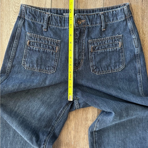 Old Navy Women’s Size 6 High-Rise Baggy Wide Leg Jeans Dark Wash Drapey Denim - Picture 3 of 14